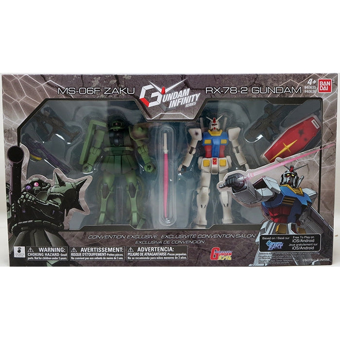Gundam Inifinity Series - MS-06F Zaku & RX-78-2 Gundam Epic Battle Action Figures