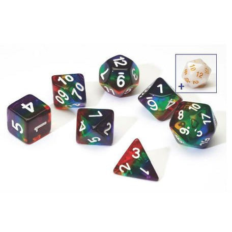 RAINBOW SEMI TRANSPARENT SIRIUS DICE SET