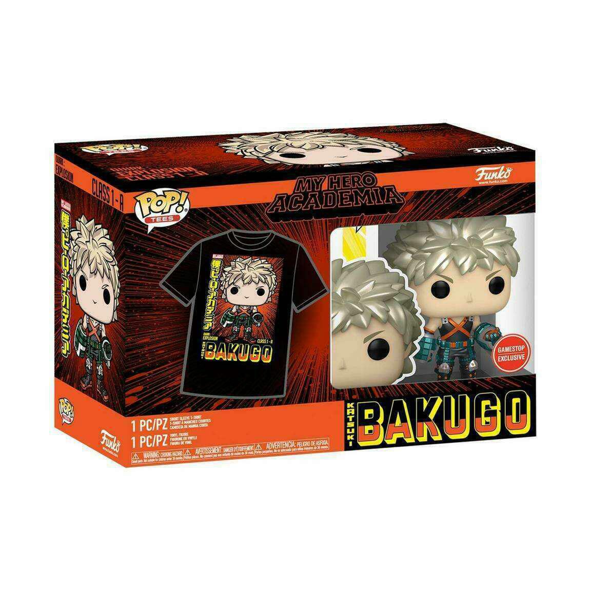 Pop! Animation: MHA - Katsuki Bakugo Pop! & Tee Box Set (Metallic) - SMALL