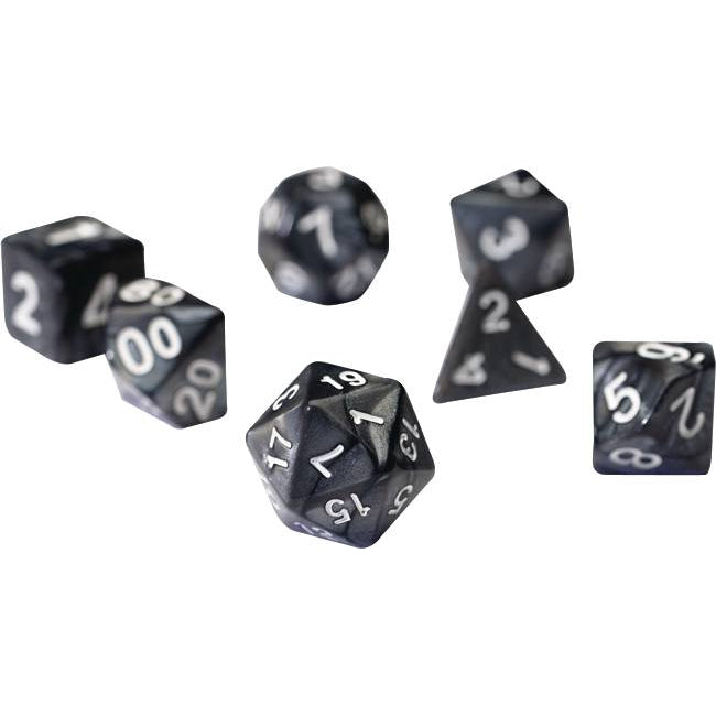 PEARL CHARCOAL GREY ACRYLIC SIRIUS DICE SET