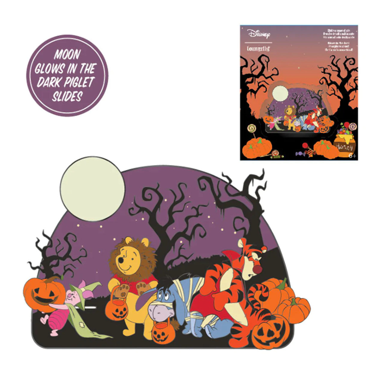 Loungefly Disney Winnie The Pooh Halloween Gang 3 Inch Collector Box Pin