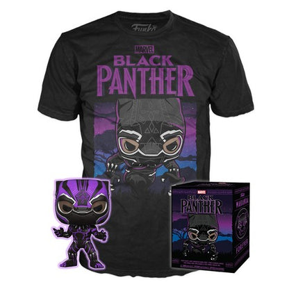POP Marvel: Black Panther - Black Panther Glow T-Shirt Bundle - Small
