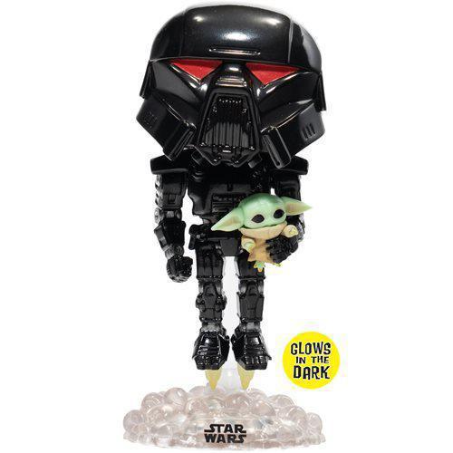 POP Star Wars: Mandalorian - Dark Trooper with Grogu 488 (Glow)