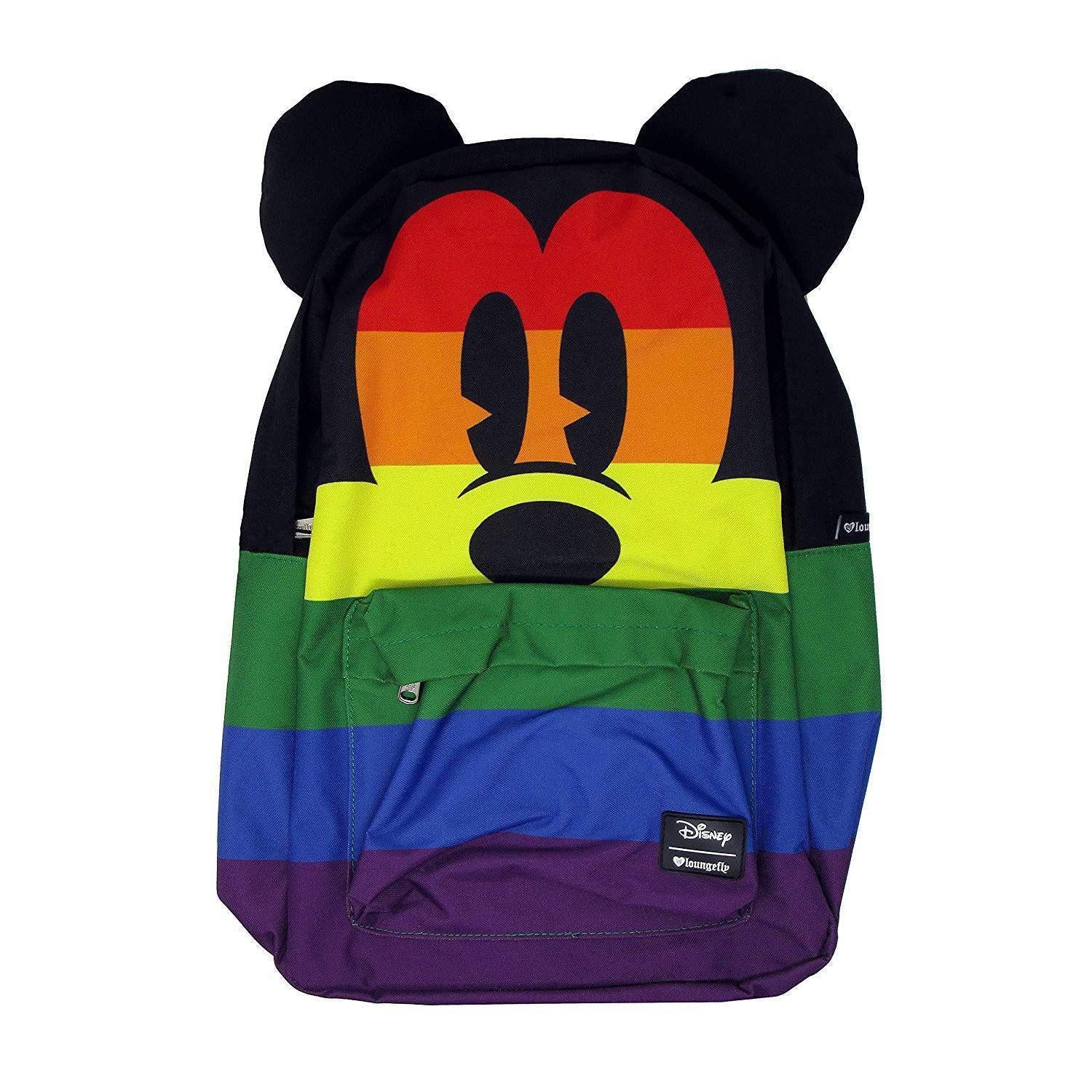 LOUNGEFLY MICKEY RAINBOW NYLON BACKPACK