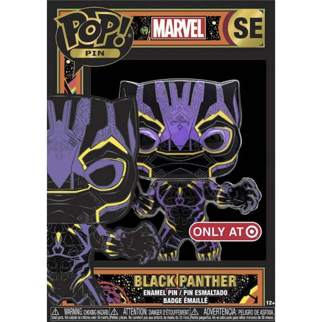 Large Enamel Pop! Pin: Marvel - Black Panther SE (Blacklight)