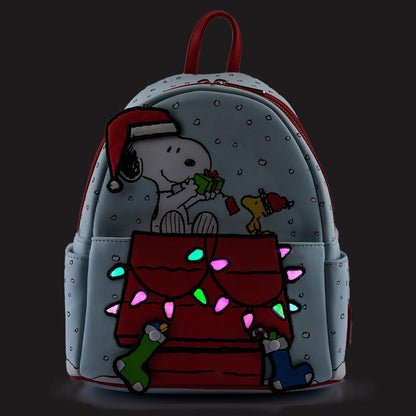 LOUNGEFLY Peanuts Snoopy and Woodstock Glow in the Dark Mini Backpack