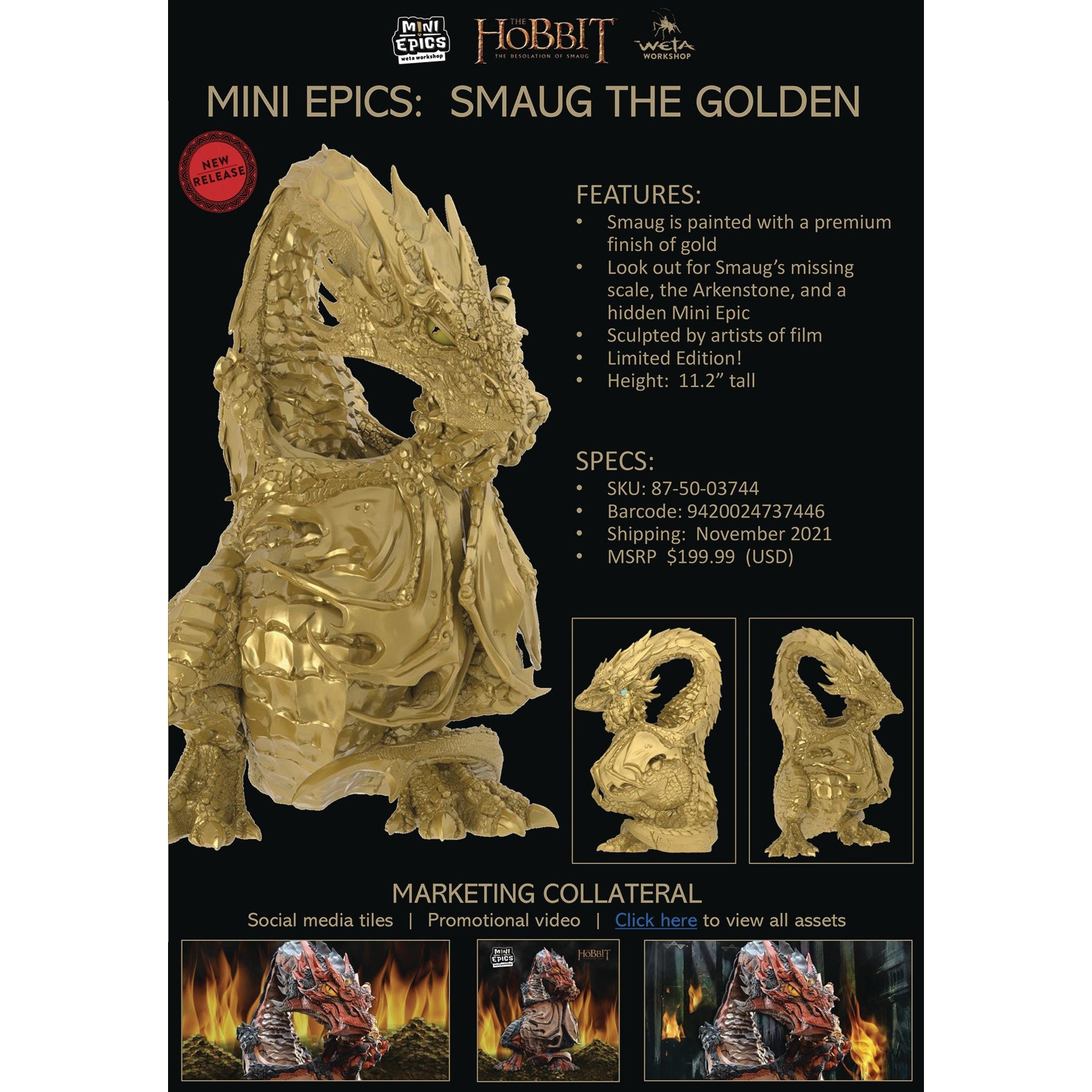 Deals Funko Pop Golden Smaug