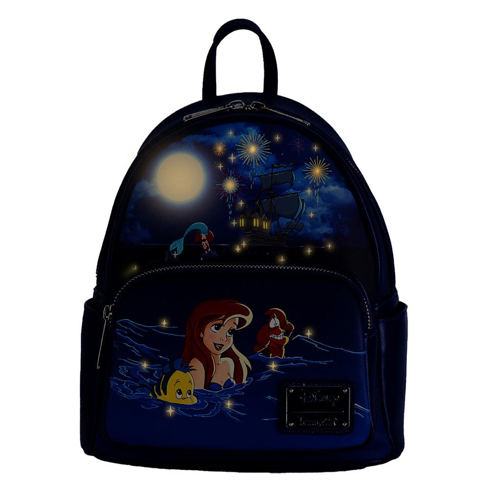 Loungefly Disney The Little Mermaid Ariel Fireworks Glow and Light Up Mini Backpack